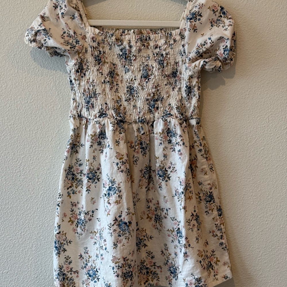 Charming Floral Puff Sleeve Kids Dress